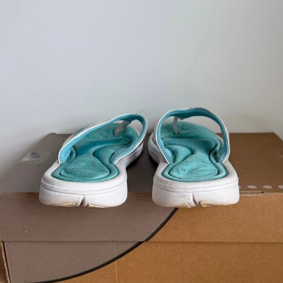Nike Ultra Comfort Footbed Blue/White Women Slides Flip Flops - SZ 8 - Picture 4 of 10